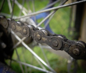 Muddy bike chain
